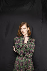 Abito chemisier in raso di viscosa stampato - XMas Selection | Sandro Ferrone