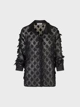 Camicia con colletto e polsi in raso - NERO | Sandro Ferrone