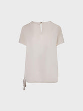 Blusa con scollo tondo in raso - BEIGE | Sandro Ferrone