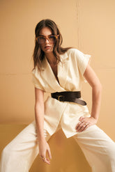 Gilet di linea over misto lino | Sandro Ferrone