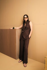 Gilet lungo in viscosa lino | Sandro Ferrone