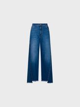 Pantalone in denim alla caviglia con frangette sul fondo - DENIM | Sandro Ferrone