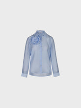 Camicia in voile gessato con rosa - Nuovi Arrivi Lola | Sandro Ferrone