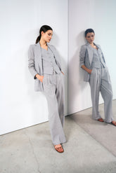 Blazer in cotone lino gessato | Sandro Ferrone