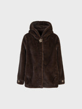 Giacca con cappuccio e bottoni gioiello in ecopelliccia - Black Friday Lola | Sandro Ferrone