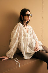 Blusa in mussola con ricamo | Sandro Ferrone