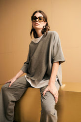 Felpa over con top sotto bimaterico | Sandro Ferrone