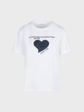 T-shirt bianco-nero in cotone con cuore paillettes - Nuova Collezione | Sandro Ferrone